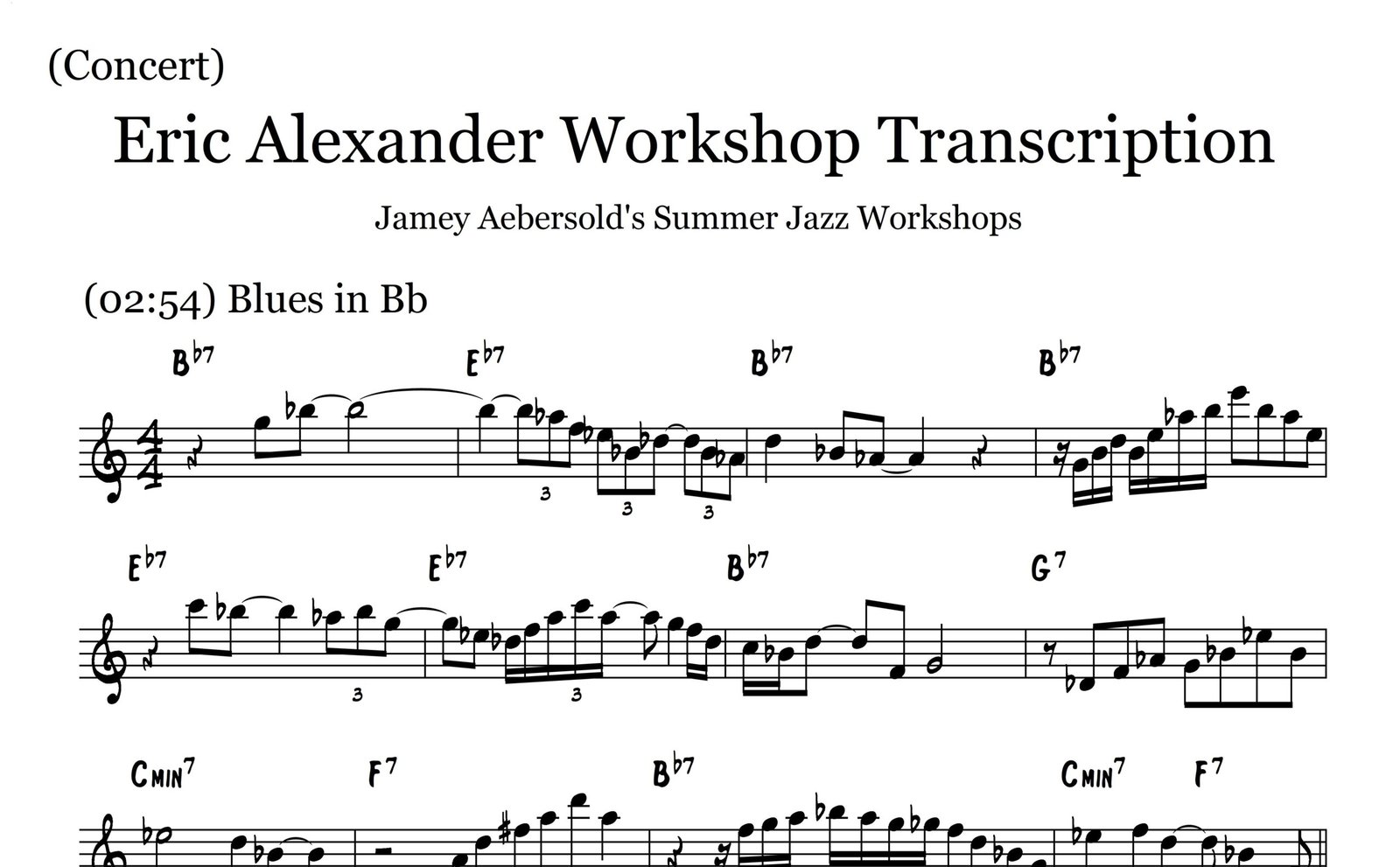 Eric Alexander's Masterclass Transcription - Image 2